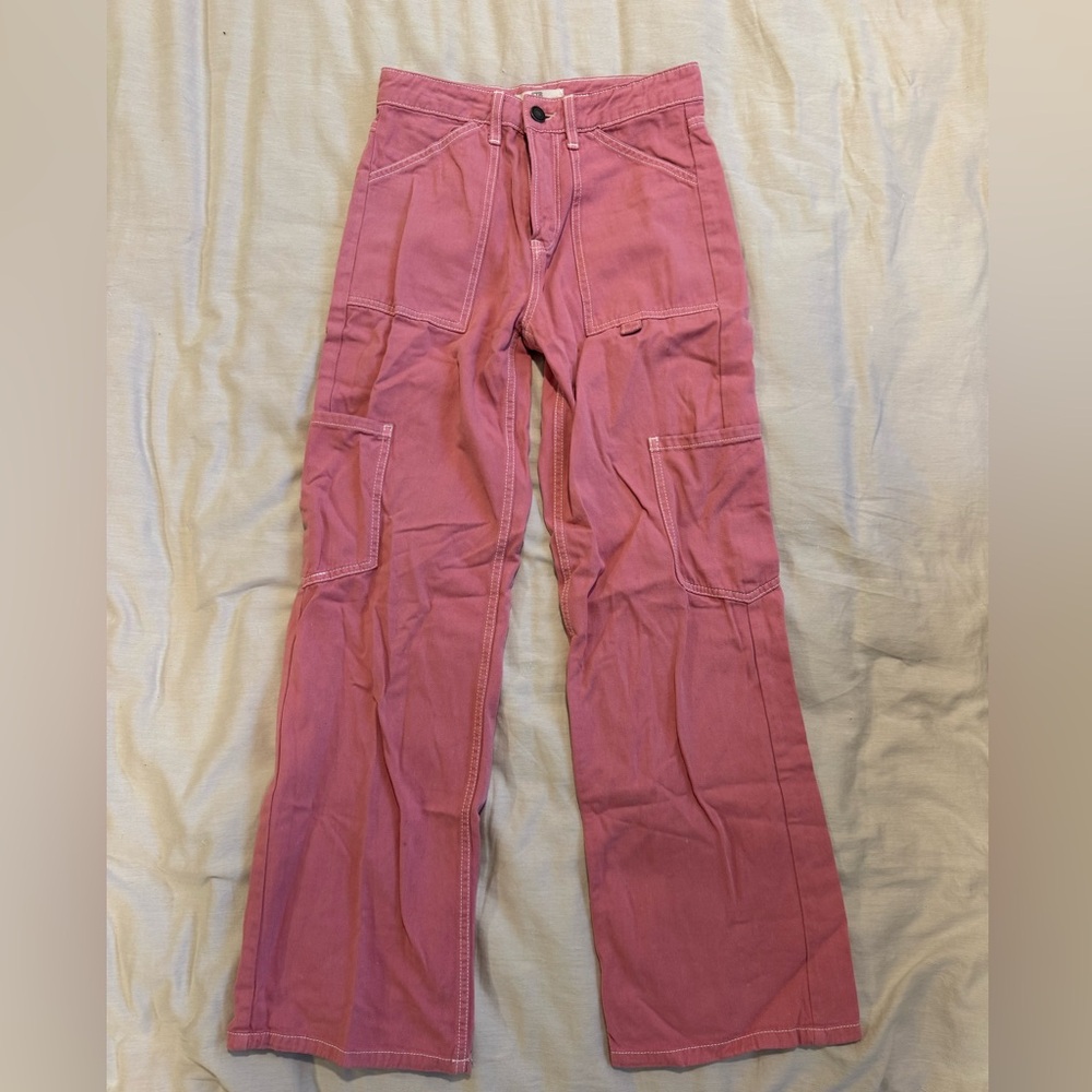 Stradivarius Pink Cargo Pants